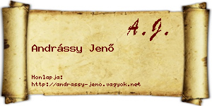 Andrássy Jenő névjegykártya
