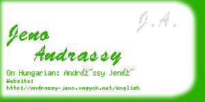 jeno andrassy business card